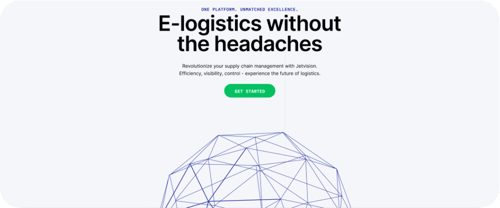 Web design and development logistics project homepage showcasing modern logistics company